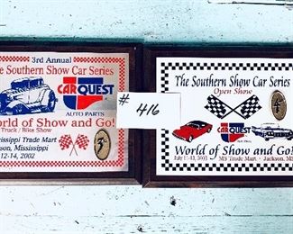 Two car plaques $10