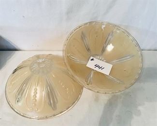 Pair of vintage glass shades 11.5 inches wide $45