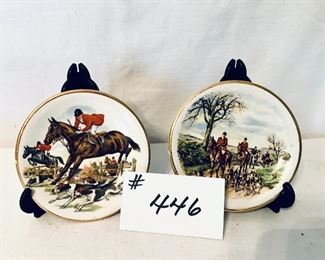 Pair of horse plates and stands 
5 inches wide $18