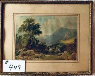 Vintage framed print 
slightly wavy 14.5 inches wide 12 inches tall $45