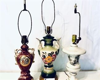 Vintage lamps $30 each
A B C
