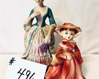 Pair of lady figurines 
5 to 8 inches tall $12