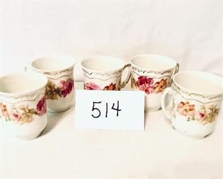 Set of five demitasse cups $15 
one small chip