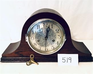 Tambour mantle clock 
16.5 wide nine tall $75