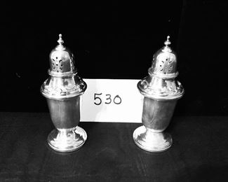 Electroplated  salt and pepper shakers 
4.5 inches tall $15