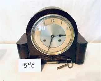 Tambour mantle clock 
10.5 wide nine tall $75