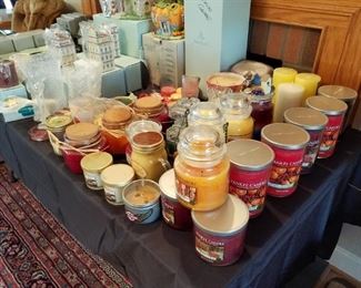 HUGE selection of never used PartyLite and Yankee Candles