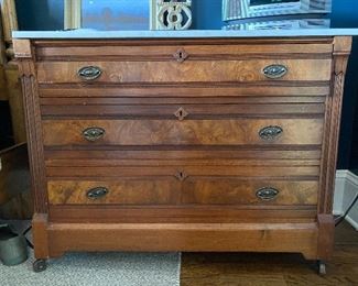 Victorian chest with marble top