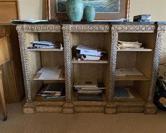 Bookcase with stone top