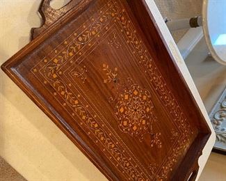 Inlaid wooden tray