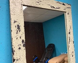 Full length, distressed tin mirror 