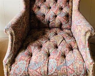 Wing back chair- tufted $120
