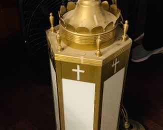 Antique glass and brass lights from old local church (3 available)- large and heavy- no damages 
$95 each