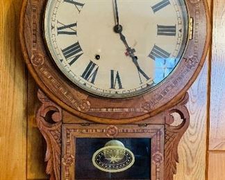 Hand carved German wall clock $595