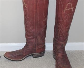 ML Leddy Forth Worth custom Handmade 21” Brown Leather Boots