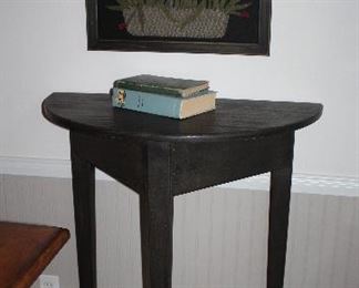 Shaker Style Black Tall DemiLune Table (30”W x 15”D x 42”H)