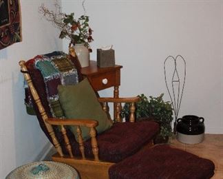 Glider Rocker with Glider Stool shown with Large Basket w/Lid