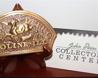 John Deere Solid Brass Collectors Center Display Medallion