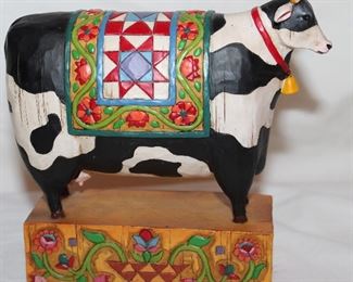 Heartwood Creek Jim Shore #117143 (A Grand Tradition” 2003 Holstein Cow Figurine (6 1/8:H x 6 1/2”W)
