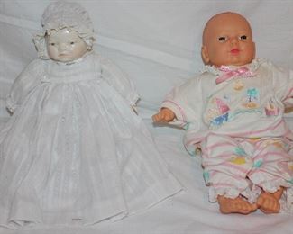 China Baby Doll with Christening Gown and Cititoy Vinyl Baby Doll0
