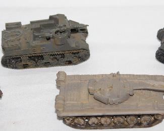Vintage Die Cast Tanks. Portion of a collection of 10