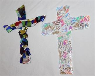 Art Glass “End of Day” Type 9” Crosses