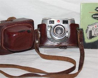 Kodak signet 35c 1950 camera with leather case