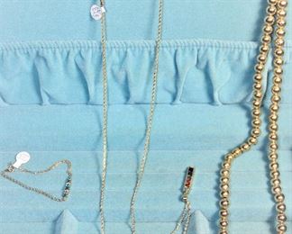 14K Gold Necklace and Bracelet with Gem Stone Pendant, 14K Gold Add - a -Bead Necklace