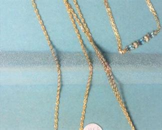 14K Gold Necklace and Bracelet with Gem Stone Pendant