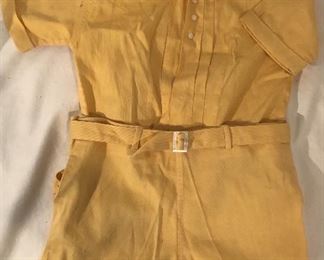 Mason LIne Baby Boy 2 Piece Yellow Romper with Belt