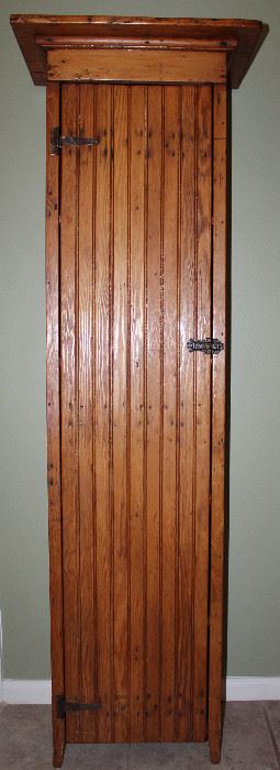 Antique Prumitive Bead Board Stive Pipe Cabinet