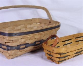 Longaberger Vintage Basket Rectangle Swing/Bail Side Handle 1985. Rectangular (11.5”) 1998 Bread Basket