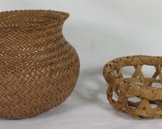 Native American Tightly Woven Handmade Pine Needle Basket (3.5”H x 5”D)