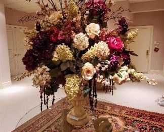 Vase of silk flowers
