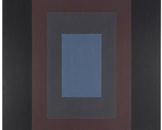 1012
Robert Jay Wolff
1905-1977, American
Untitled (Abstract) From Conn. Series #53, 1968
Oil on canvas
Signed and dated verso: R.J Wolff / June 1968
52" H x 48" W
Estimate: $5,000 - $7,000