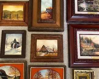 Hand painted art and Thomas Kinkaide