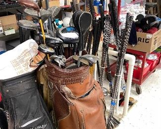 Golf clubs, balls