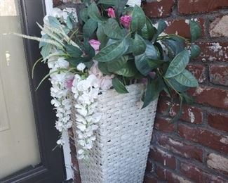Plant decor white basket