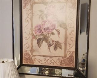 Mirror Framed Floral Wall Decor