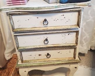 Rustic shabby chic two drawer night stand