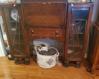 Antique glass doored secretary