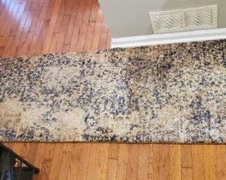 Blue and Beige Runner Rug