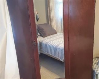 Large Antique Armoir with inside Hanging Bars and Bottom Drawer