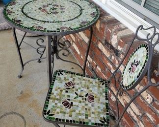 Pretty mosaic tile bistro set