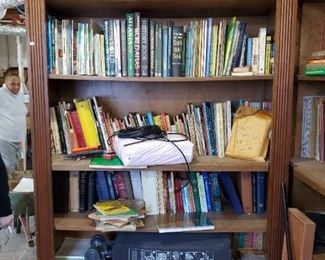 Large book shelf, books