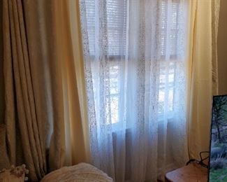 Window Drapes/Curtains. Entire house is filled with pretty combinations of nice curtains, sheers and drapes. Sold in sets by per window set. Rods not included.