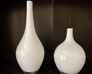 Beautiful white glass vases