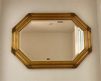 Large gold frame mirror