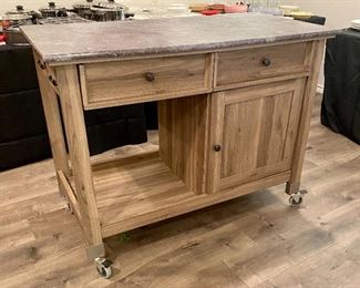 Kitchen island on wheels