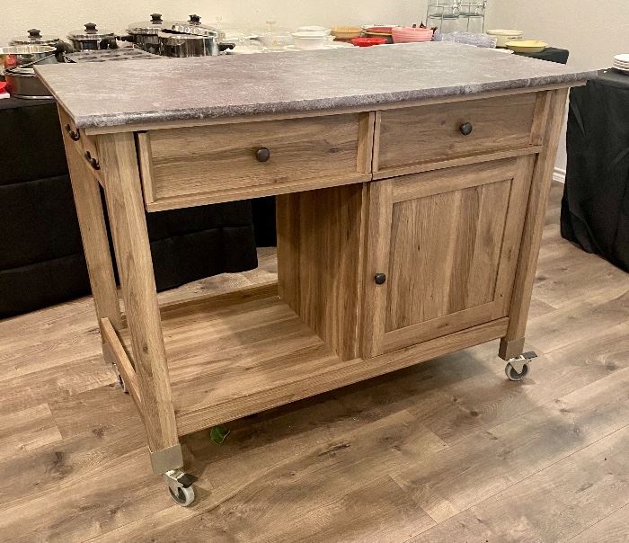 Kitchen island on wheels